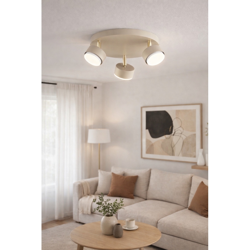 Brilagi - LED σποτ φωτιστικό MONO 3xGX53/30W/230V μπεζ/χρυσό