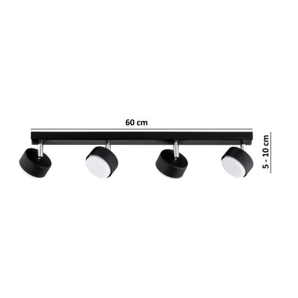 Brilagi - LED σποτ φωτιστικό MONO 4xGX53/30W/230V μαύρο
