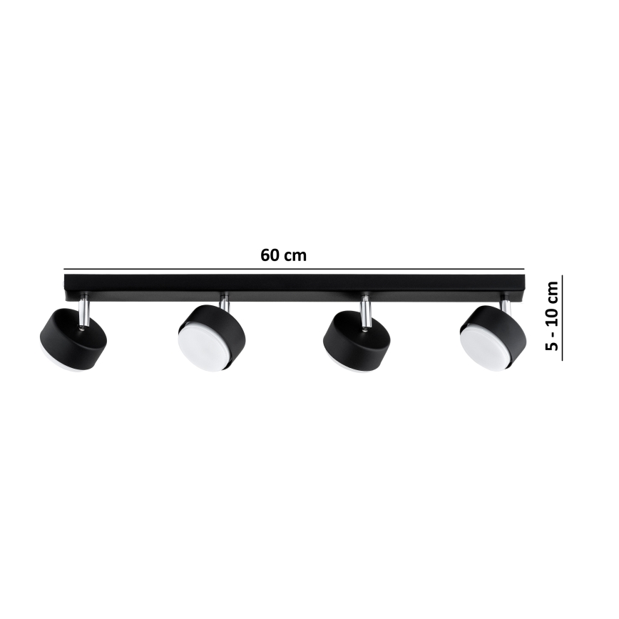 Brilagi - LED σποτ φωτιστικό MONO 4xGX53/30W/230V μαύρο