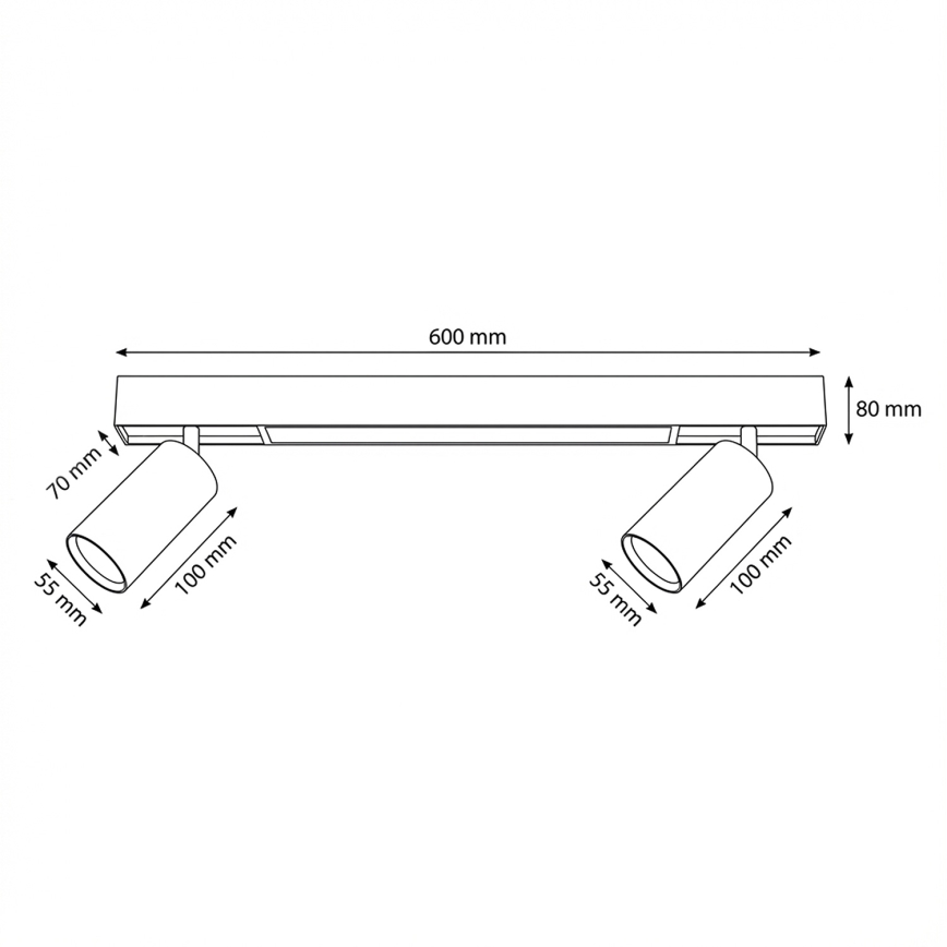 Brilagi - LED σποτ φωτιστικό SELE 2xGU10/30W/230V + LED/15W μαύρο