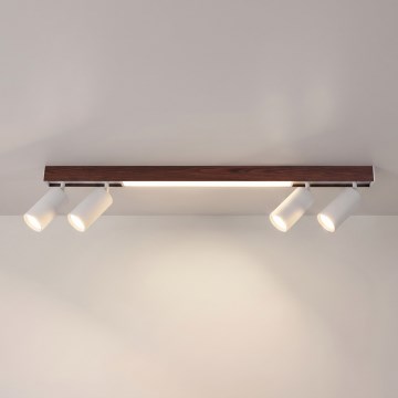 BRILAGI - LED σποτ φωτιστικό SELE 4xGU10/30W/230V + LED/20W λευκό/φινίρισμα σε δρυ