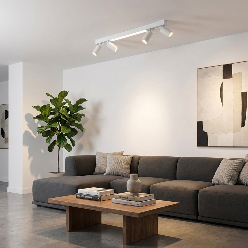 Brilagi - LED σποτ φωτιστικό SELE 4xGU10/30W/230V + LED/20W λευκό