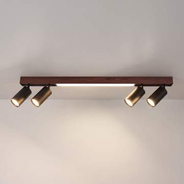 BRILAGI - LED σποτ φωτιστικό SELE 4xGU10/30W/230V + LED/20W μαύρο/φινίρισμα κερασιάς