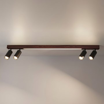Brilagi - LED σποτ φωτιστικό SELE 4xGU10/30W/230V + LED/25W μαύρο/απομίμηση δρυός
