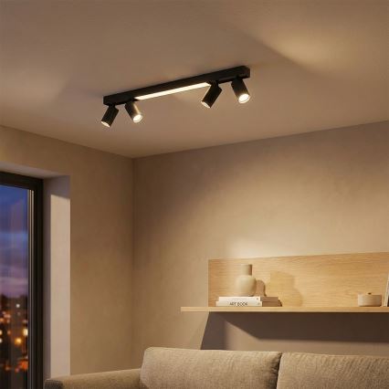Brilagi - LED σποτ φωτιστικό SELE 4xGU10/30W/230V + LED/25W μαύρο
