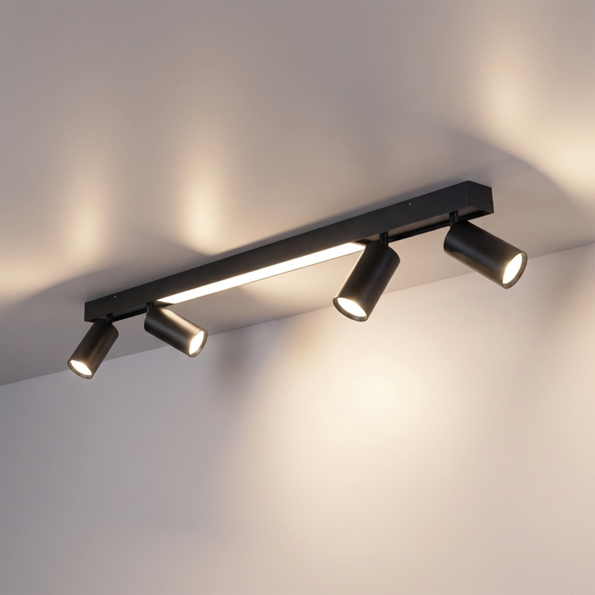 Brilagi - LED σποτ φωτιστικό SELE 4xGU10/30W/230V + LED/25W μαύρο