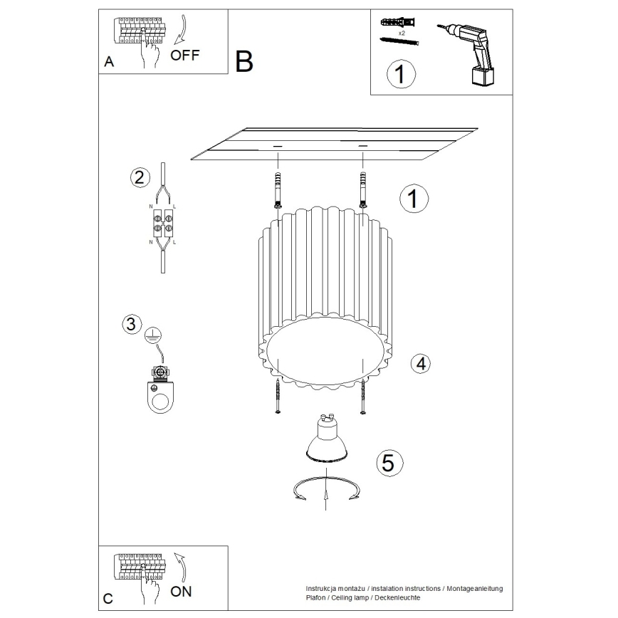 Brilagi - LED σποτ SFERA 1xGU10/10W/230V, διάμετρος 10 cm, μαύρο