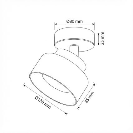 Brilagi - LED Σποτ οροφής AURA LUX 1xGX53/30W/230V διάμ. 13 εκ. μαύρο/χρυσό