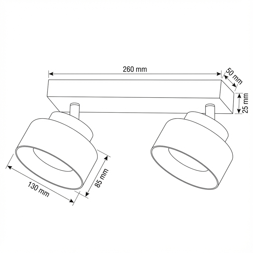 Brilagi - LED Σποτ οροφής AURA LUX 2xGX53/30W/230V μαύρο/καπνιστό