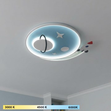 Brilagi -LED Παιδικό φωτιστικό οροφής STARSHIP LED/64W/230V 3000/4500K μπλε