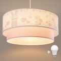 Brilagi- LED παιδικό φωτιστικό οροφής με καλώδιο BOBO 1xE27/60W/230V Ø40 cm εκρού/ροζ/βασιλικό μπλε