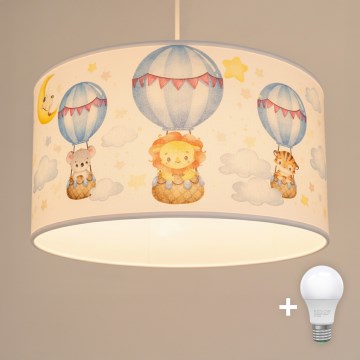 Brilagi - LED παιδικό κρεμαστό φωτιστικό BOBO 1xE27/60W/230V Ø 35 cm λευκό/ζωάκια