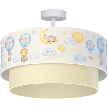 Brilagi - LED παιδική πλαφονιέρα BOBO, 1xE27/60W/230V, διάμ. 40 cm, λευκό/μπεζ/ζωάκια