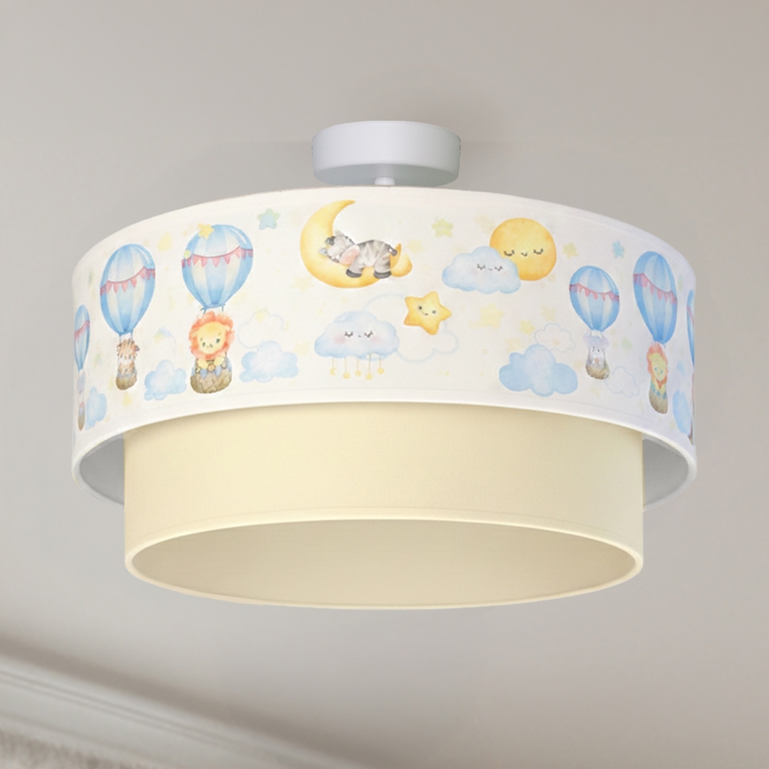 Brilagi - LED παιδική πλαφονιέρα BOBO, 1xE27/60W/230V, διάμ. 40 cm, λευκό/μπεζ/ζωάκια