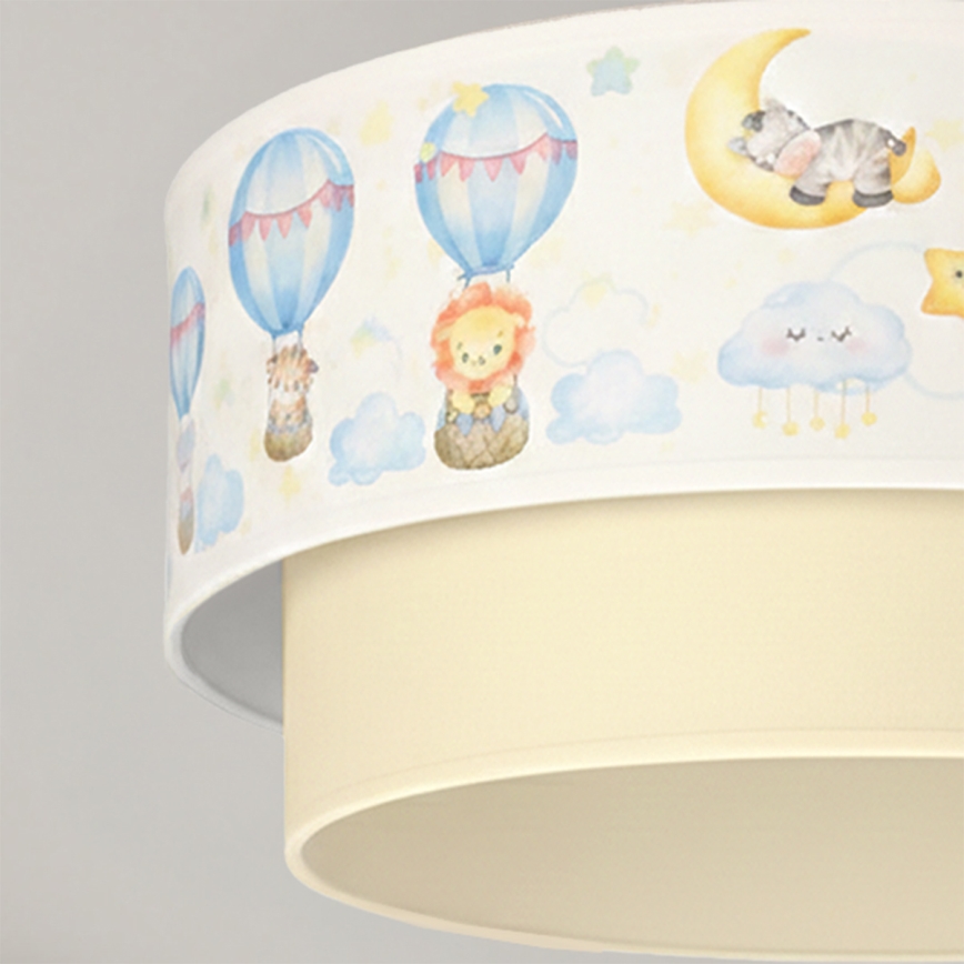Brilagi - LED παιδική πλαφονιέρα BOBO, 1xE27/60W/230V, διάμ. 40 cm, λευκό/μπεζ/ζωάκια