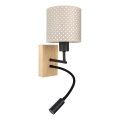 Brilagi - LED Παιδικό ευέλικτο επιτοίχιο φωτιστικό BOBO WOOD 1xE27/25W/230V + LED/3W δρυς/μαύρο/μπεζ/πουά