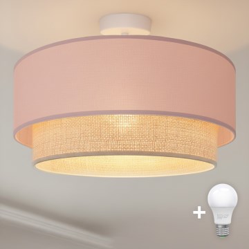 Brilagi - LED πλαφονιέρα BOHO BOBO 1xE27/60W/230V Ø 40 cm ροζ/κρεμ