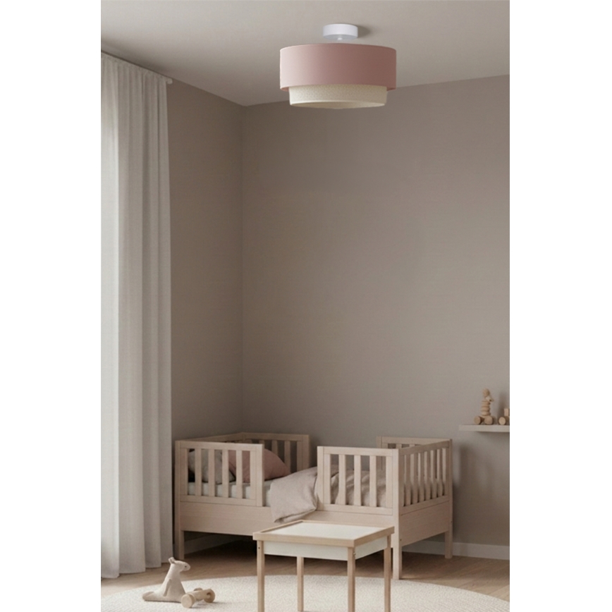 Brilagi - LED πλαφονιέρα BOHO BOBO 1xE27/60W/230V Ø 40 cm ροζ/κρεμ