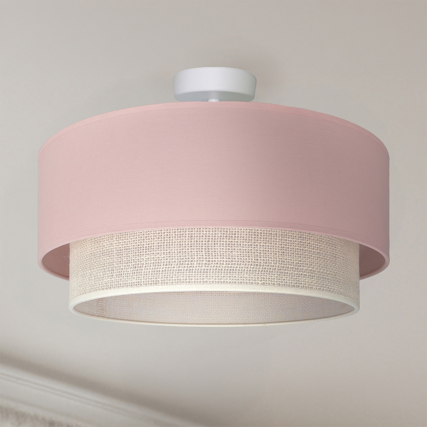Brilagi - LED πλαφονιέρα BOHO BOBO 1xE27/60W/230V Ø 40 cm ροζ/κρεμ