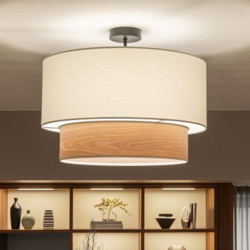 Brilagi - LED πλαφονιέρα CERIA 1xE27/60W/230V Ø 50 cm μαύρο/λευκό/μπεζ