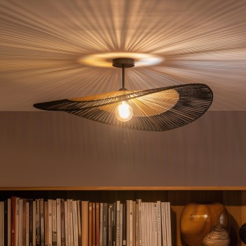 Brilagi - LED Πλαφονιέρα CERIA BOHO 1xE27/60W/230V διάμ. 80 cm μαύρο/καφέ/μαύρο