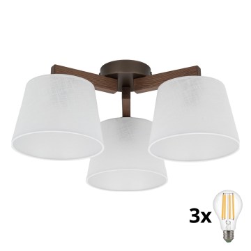 BRILAGI - LED πλαφονιέρα LATTE 3xE27/15W/230V πεύκο/λευκό
