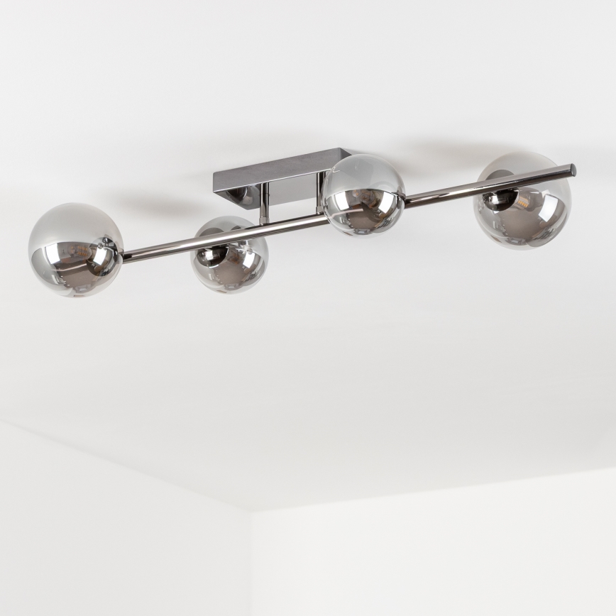 Brilagi - LED πλαφονιέρα MILLA 4xG9/3W/230V μαύρο χρώμιο/καπνιστό γυαλί