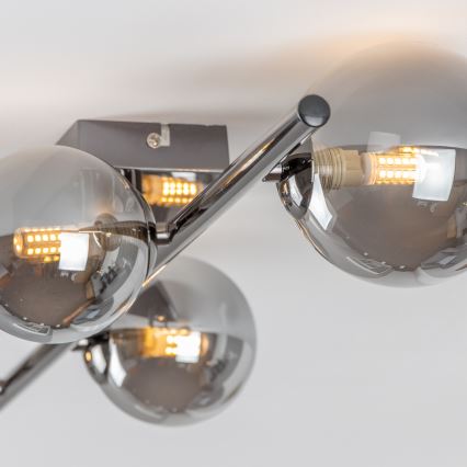 Brilagi - LED πλαφονιέρα MILLA 4xG9/3W/230V μαύρο χρώμιο/καπνιστό γυαλί