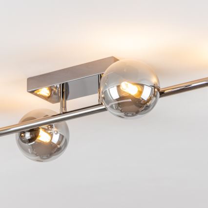 Brilagi - LED πλαφονιέρα MILLA 4xG9/3W/230V μαύρο χρώμιο/καπνιστό γυαλί