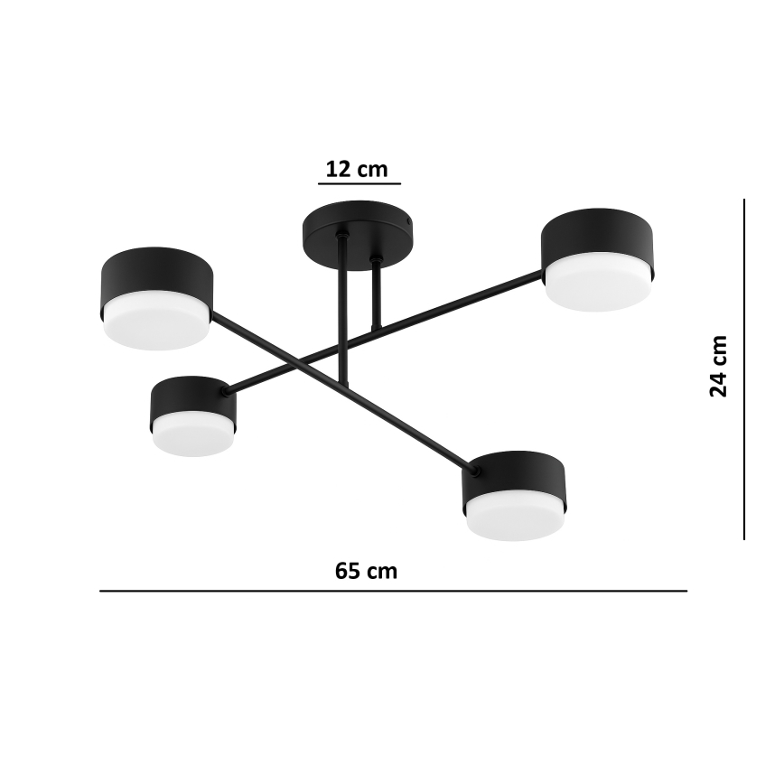 Brilagi - LED πλαφονιέρα MONO 4xGX53/30W/230V μαύρο