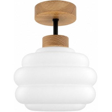BRILAGI - LED πλαφονιέρα RETRO GLASS 1xE27/60W/230V Ø 20 cm δρυς/λευκό