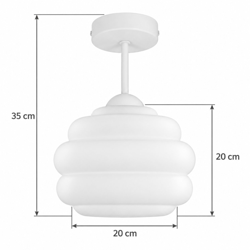 BRILAGI - LED Πλαφονιέρα RETRO GLASS 1xE27/60W/230V διάμ. 20 εκ. λευκή