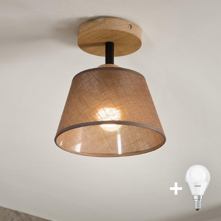 Brilagi - LED  Πλαφονιέρα οροφής ANTHONY 1xE14/60W/230V δρυς/καφέ