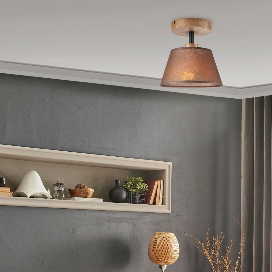 Brilagi - LED  Πλαφονιέρα οροφής ANTHONY 1xE14/60W/230V δρυς/καφέ