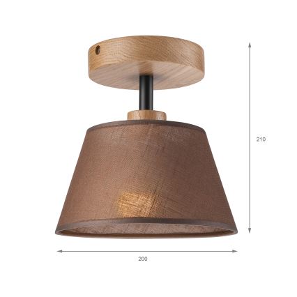 Brilagi - LED  Πλαφονιέρα οροφής ANTHONY 1xE14/60W/230V δρυς/καφέ