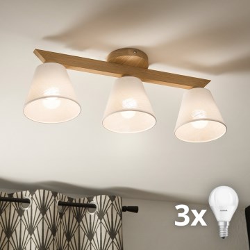 Brilagi - LED  Πλαφονιέρα οροφής ANTHONY 3xE14/40W/230V δρυς/λευκό