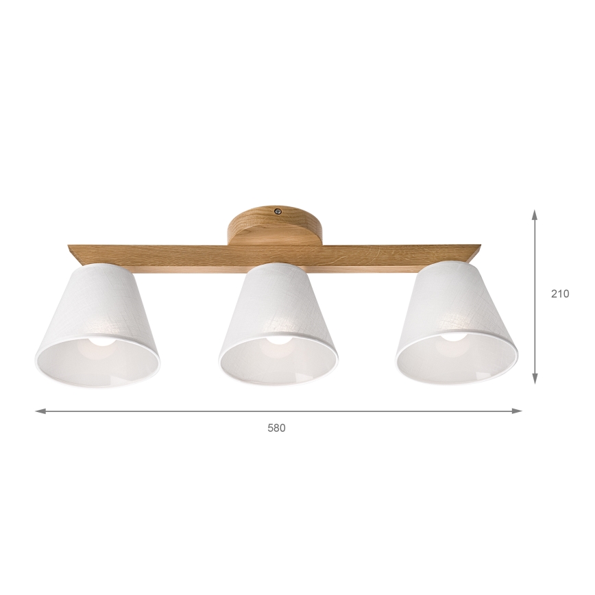 Brilagi - LED  Πλαφονιέρα οροφής ANTHONY 3xE14/40W/230V δρυς/λευκό