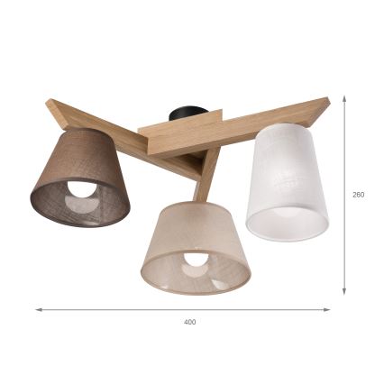 Brilagi - LED  Πλαφονιέρα οροφής ANTHONY 3xE14/40W/230V δρυς