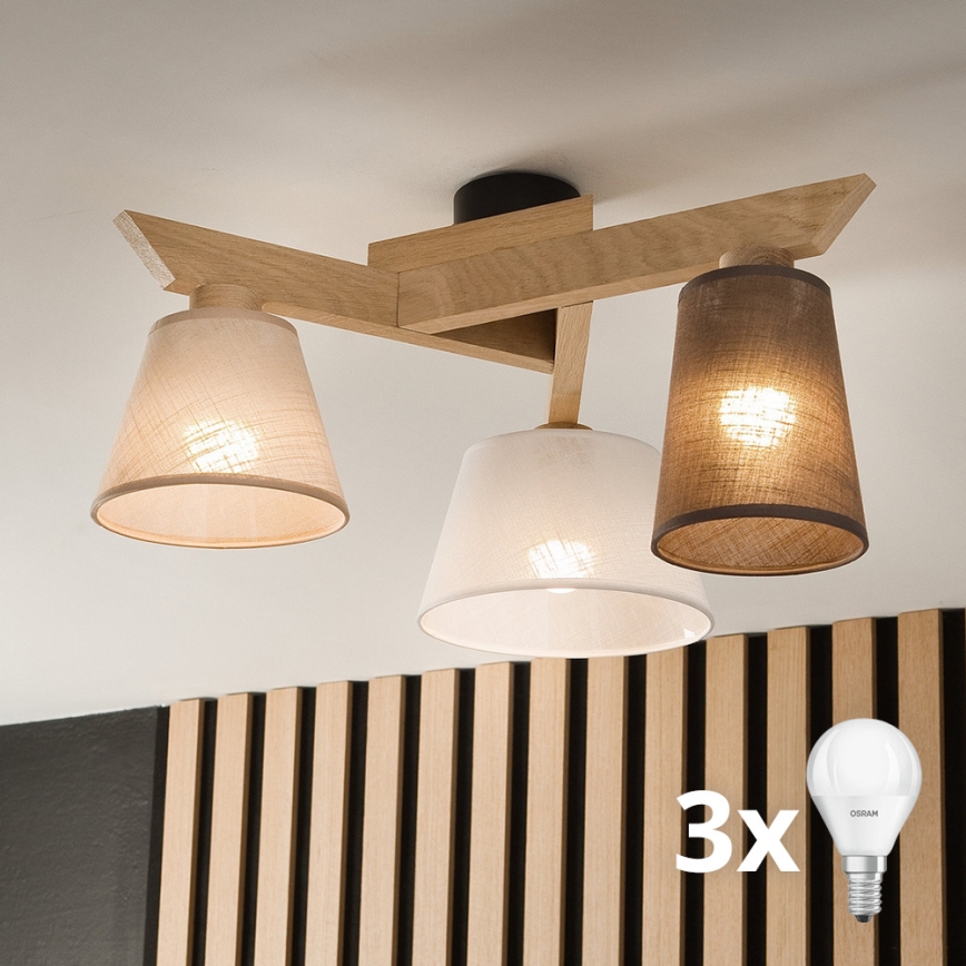 Brilagi - LED  Πλαφονιέρα οροφής ANTHONY 3xE14/40W/230V δρυς