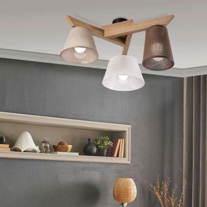 Brilagi - LED  Πλαφονιέρα οροφής ANTHONY 3xE14/40W/230V δρυς