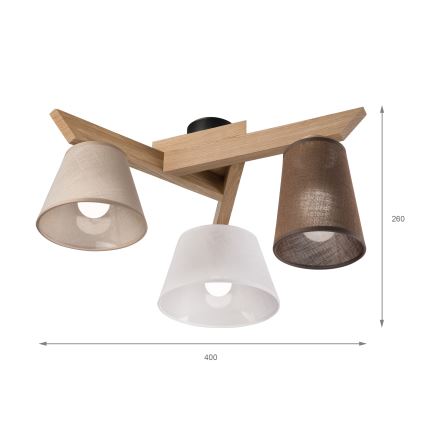 Brilagi - LED  Πλαφονιέρα οροφής ANTHONY 3xE14/40W/230V δρυς