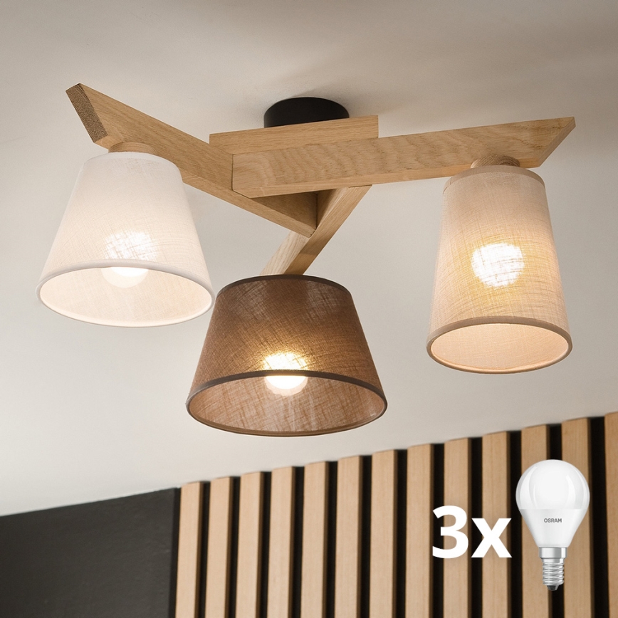 Brilagi - LED  Πλαφονιέρα οροφής ANTHONY 3xE14/40W/230V δρυς