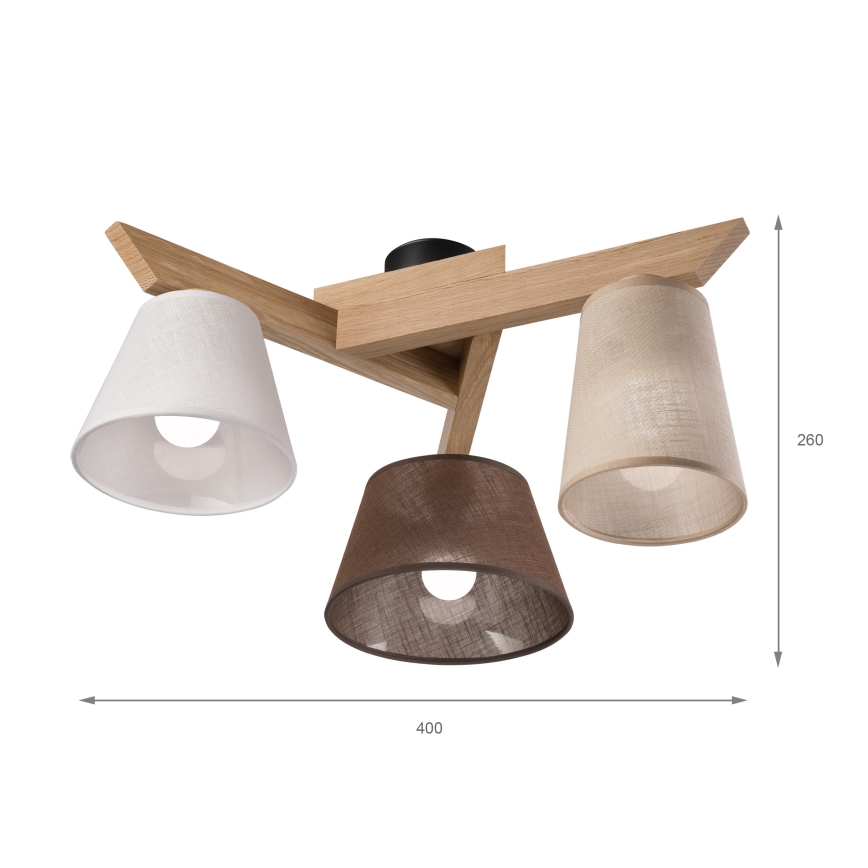 Brilagi - LED  Πλαφονιέρα οροφής ANTHONY 3xE14/40W/230V δρυς