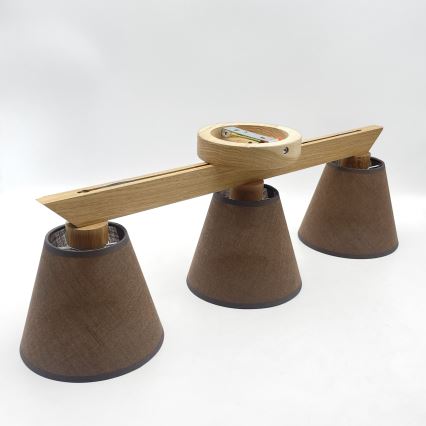 Brilagi - LED  Πλαφονιέρα οροφής ANTHONY 3xE14/40W/230V δρυς/καφέ