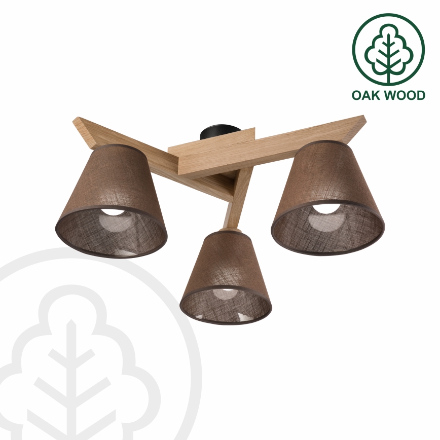 Brilagi - LED  Πλαφονιέρα οροφής ANTHONY 3xE14/40W/230V δρυς/καφέ