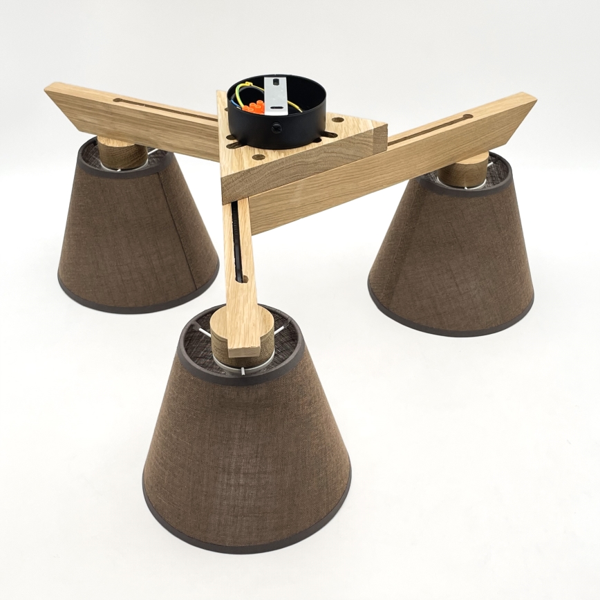 Brilagi - LED  Πλαφονιέρα οροφής ANTHONY 3xE14/40W/230V δρυς/καφέ