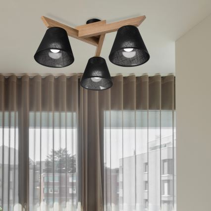 Brilagi - LED  Πλαφονιέρα οροφής ANTHONY 3xE14/40W/230V δρυς/μαύρο