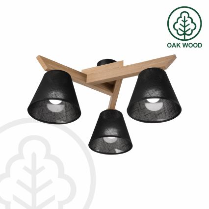 Brilagi - LED  Πλαφονιέρα οροφής ANTHONY 3xE14/40W/230V δρυς/μαύρο