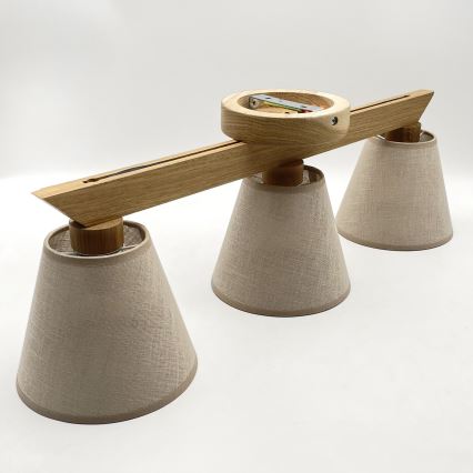 Brilagi - LED  Πλαφονιέρα οροφής ANTHONY 3xE14/40W/230V δρυς/μπεζ