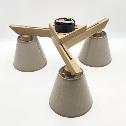 Brilagi - LED  Πλαφονιέρα οροφής ANTHONY 3xE14/40W/230V δρυς/μπεζ